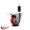 Service Caster 3.5'' Red Poly Swivel 1-1/4'' Expanding Stem Caster Total Lock Brake SCC-EXTTL20S3514-PPUB-RED-114 - alternate 3